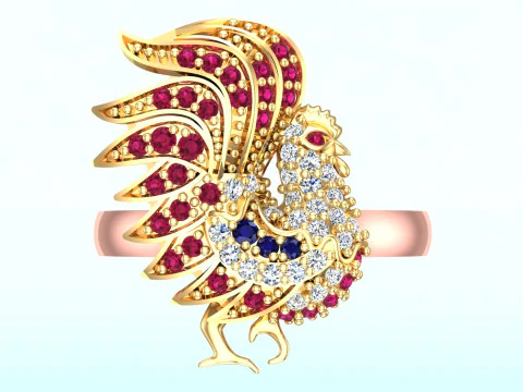 Anel de frango - Anel feminino - N774 Modelo de Impressão 3D