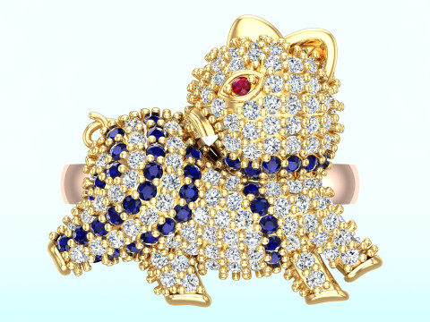 Anel de porco - Anel de porco feminino - Anel feminino - N765 Modelo de Impressão 3D