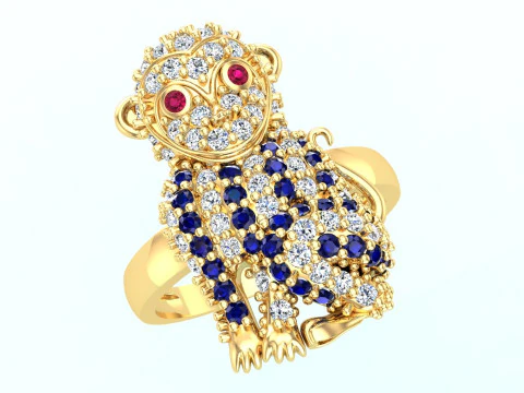 Monkey ring - Womens ring - N767 3D Print Model
