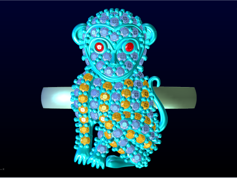 Monkey ring - Womens ring - N767 3D Print Model