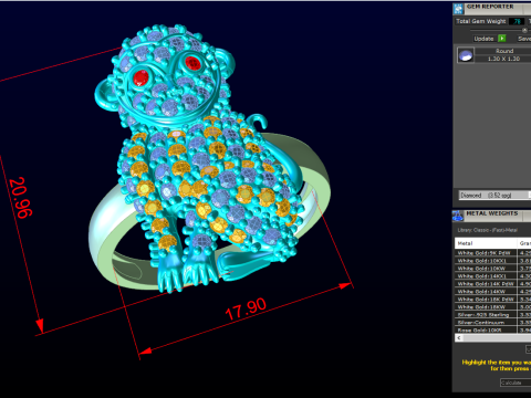 Monkey ring - Womens ring - N767 3D Print Model