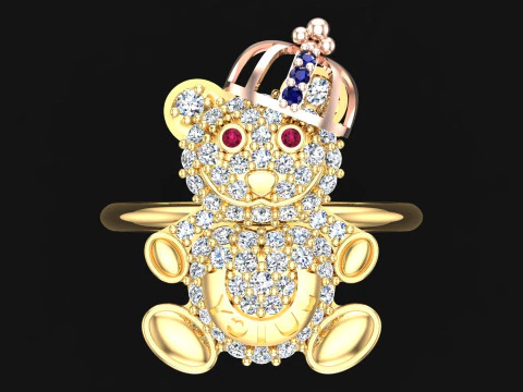 Anel Hello Kitty - Anel gato - Anel feminino - N851 Modelo de Impressão 3D