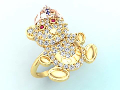 Hello kitty ring - Cat ring - Womens ring - N851 3D Print Model