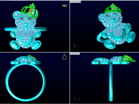Hello kitty ring - Cat ring - Womens ring - N851 3D Print Model