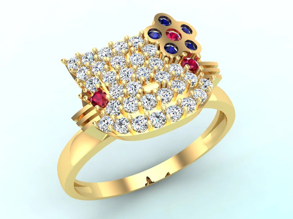 Hello kitty ring - Cat ring - Womens ring - N147 3D Print Model .c4d .max .obj .3ds .fbx .stl .blend 