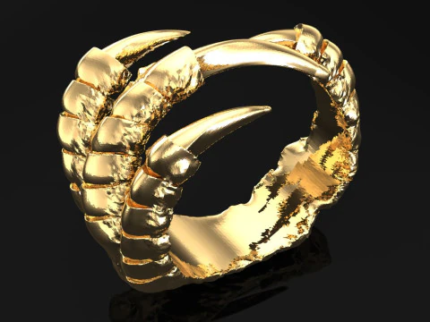 Anel de garra - Anel de garra de águia - Anel masculino - N619 Modelo de Impressão 3D