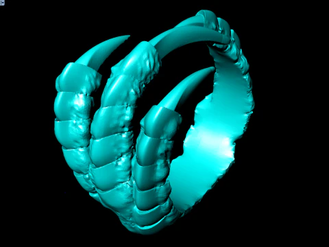Claw ring - Eagle claw ring - Mens ring - N619 3D Print Model