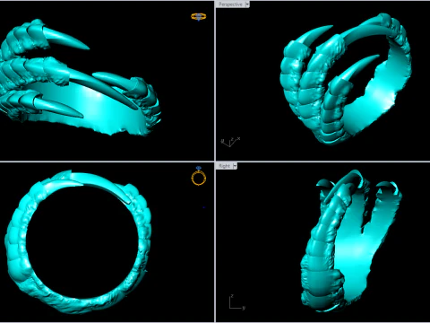 Claw ring - Eagle claw ring - Mens ring - N619 3D Print Model