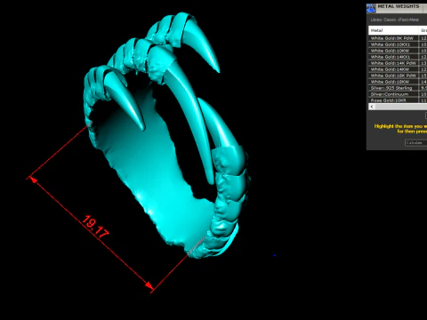 Claw ring - Eagle claw ring - Mens ring - N619 3D Print Model