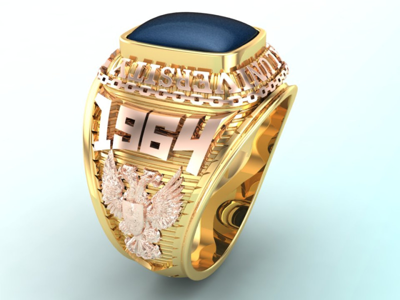 Anillo de guerra - Anillo del ej&eacute;rcito - Anillo de &aacute;guila - Anillo de hombre - N350 Modelo de impresión 3D .c4d .max .obj .3ds .fbx .stl .blend 