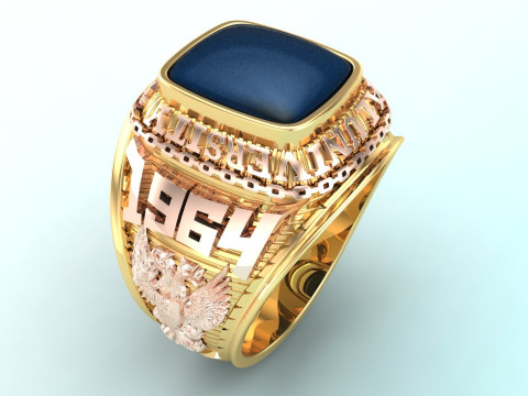 Anillo de guerra - Anillo del ej&eacute;rcito - Anillo de &aacute;guila - Anillo de hombre - N350 Modelo de impresión 3D