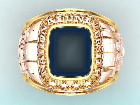 Anillo de guerra - Anillo del ej&eacute;rcito - Anillo de &aacute;guila - Anillo de hombre - N350 Modelo de impresión 3D