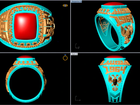 War ring - Army ring - Eagle ring - Mens ring - N350 3D Print Model