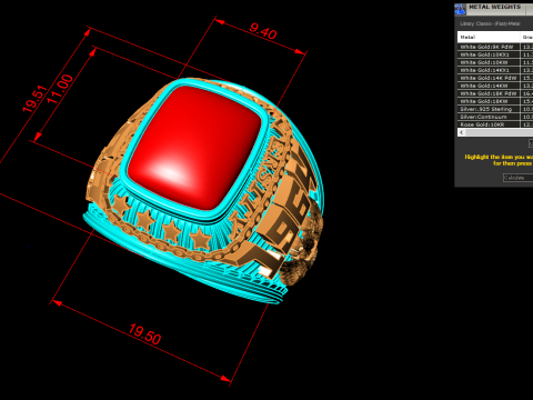 Anillo de guerra - Anillo del ej&eacute;rcito - Anillo de &aacute;guila - Anillo de hombre - N350 Modelo de impresión 3D