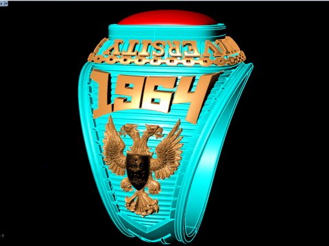 Anillo de guerra - Anillo del ej&eacute;rcito - Anillo de &aacute;guila - Anillo de hombre - N350 Modelo de impresión 3D