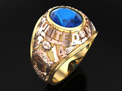 Anéis de guerra - Anéis do exército - Anel do Manchester United - N913 Modelo de Impressão 3D