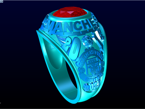 Бойові персні - Армійські персні - Перстень Манчестер Юнайтед - N913 3D Принт Модель