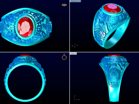 Бойові персні - Армійські персні - Перстень Манчестер Юнайтед - N913 3D Принт Модель