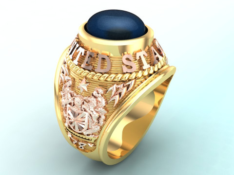 An&eacute;is de Cavalo - An&eacute;is de Guerra - Anel do Ex&eacute;rcito - N925 Modelo de Impressão 3D