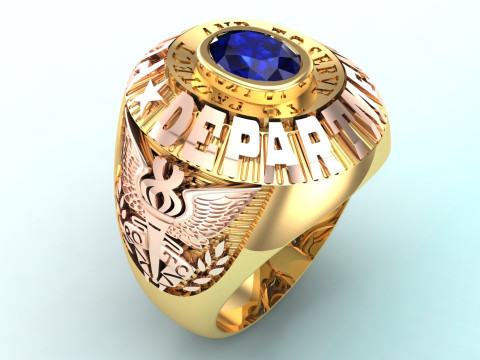 戦争リング - 陸軍リング - 警察リング - N1147 3Dプリントモデル