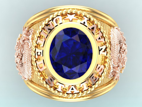 Dragon ring - Army ring - War ring - Oval stone ring - N500 3D Print Model