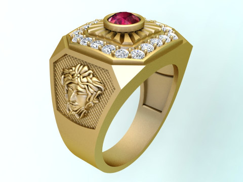 Medusa ring - Mens ring - N955 3D Print Model