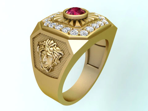 Anel Medusa - Anel masculino - N955 Modelo de Impressão 3D