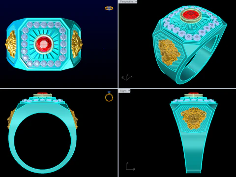 Medusa-ring - Herenring - N955 3D printmodel