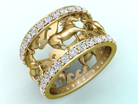 말반지 - 남성용 말반지 - 남성용반지 - N036 3D 프린트 모델