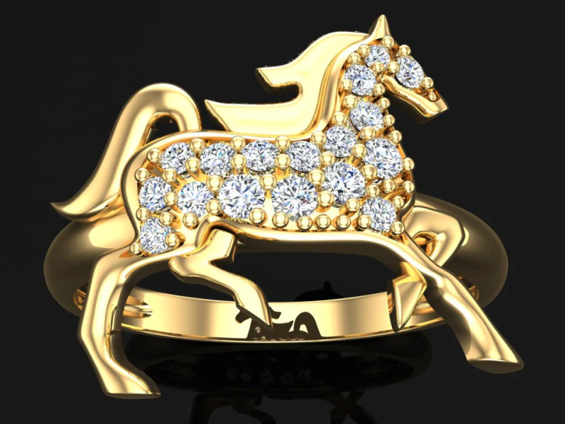 Anel de cavalo - Anel de cavalo feminino - Anel feminino - N1123 Modelo de Impressão 3D .c4d .max .obj .3ds .fbx .stl .blend 