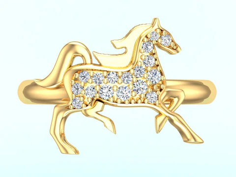 Anel de cavalo - Anel de cavalo feminino - Anel feminino - N1123 Modelo de Impressão 3D