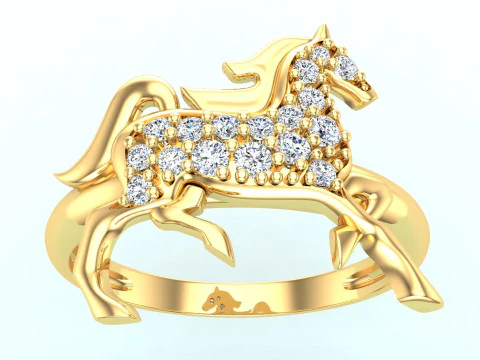 Anel de cavalo - Anel de cavalo feminino - Anel feminino - N1123 Modelo de Impressão 3D