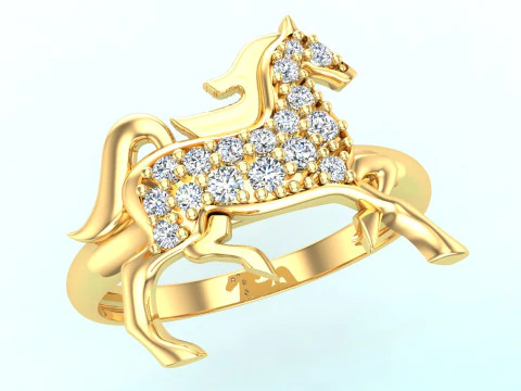 Anel de cavalo - Anel de cavalo feminino - Anel feminino - N1123 Modelo de Impressão 3D