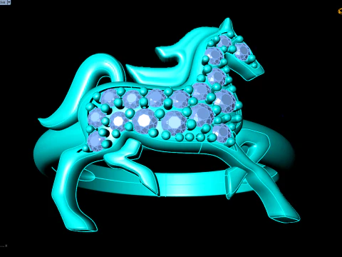 Anel de cavalo - Anel de cavalo feminino - Anel feminino - N1123 Modelo de Impressão 3D