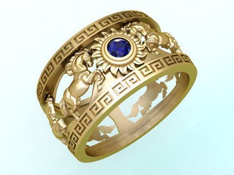 말반지 - 남성용 말반지 - 남성용반지 - N3885 3D 프린트 모델