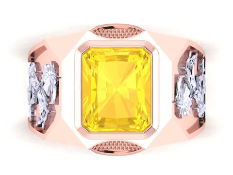 Двойное кольцо для лошадей - Кольцо для лошадей - Мужское кольцо - N5380 3D Принт Модель