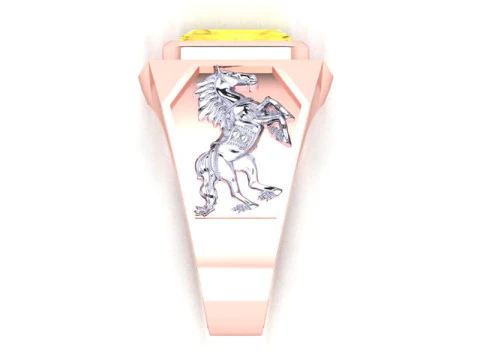 Двойное кольцо для лошадей - Кольцо для лошадей - Мужское кольцо - N5380 3D Принт Модель