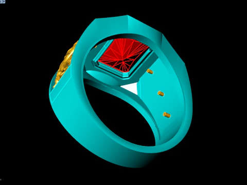 Двойное кольцо для лошадей - Кольцо для лошадей - Мужское кольцо - N5380 3D Принт Модель