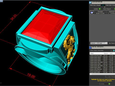 Horse ring - Rectangle stone ring - Mens ring - N5478 3D Print Model