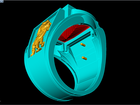 Horse ring - Rectangle stone ring - Mens ring - N5478 3D Print Model