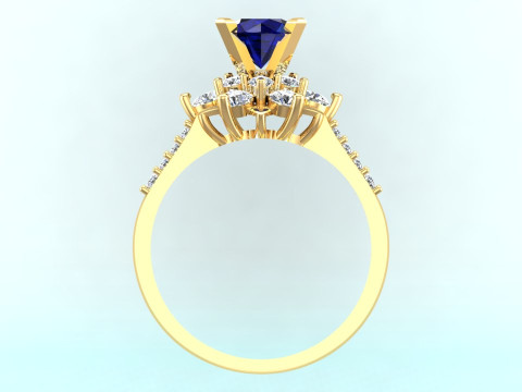 Diamantring &ndash; Clusterring &ndash; Damenring &ndash; N728 3D Druckmodell