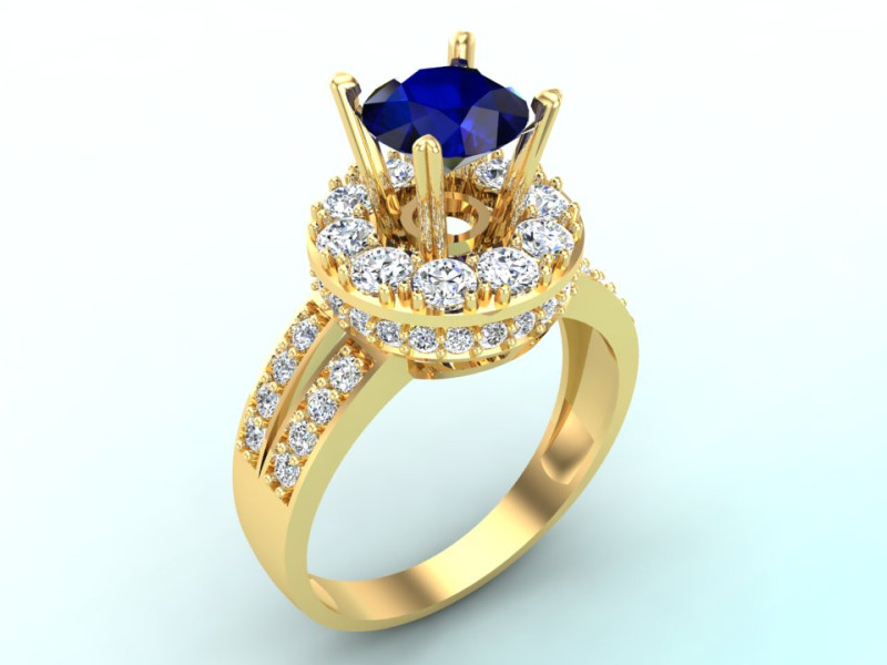 Diamond ring - Round ring - Circle ring - Womens ring - N751 3D Print Model .c4d .max .obj .3ds .fbx .stl .blend