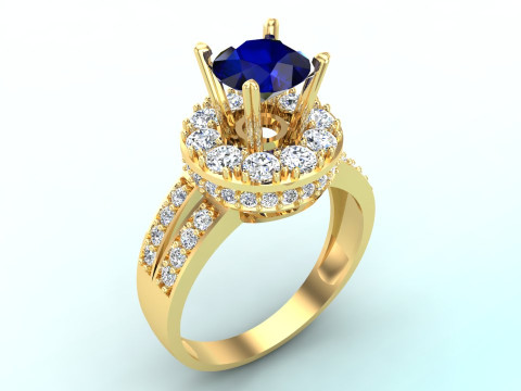 다이아몬드반지 - 원형반지 - 원형반지 - 여성용반지 - N751 3D 프린트 모델