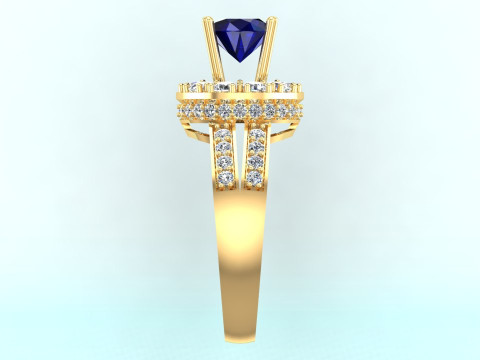 Diamond ring - Round ring - Circle ring - Womens ring - N751 3D Print Model