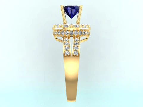 Diamond ring - Round ring - Circle ring - Womens ring - N751 3D Print Model