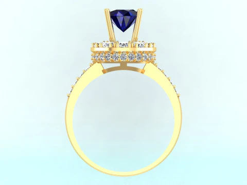 Diamond ring - Round ring - Circle ring - Womens ring - N751 3D Print Model