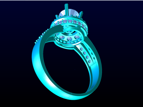 Diamond ring - Round ring - Circle ring - Womens ring - N751 3D Print Model