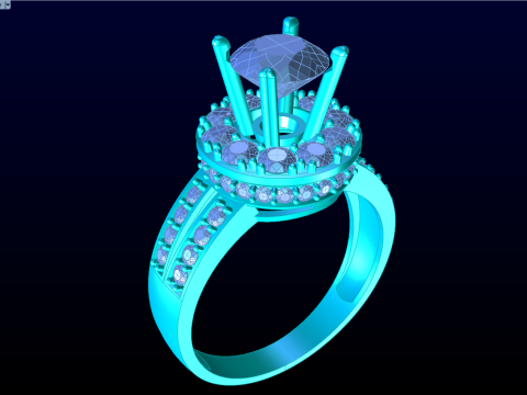 Diamond ring - Round ring - Circle ring - Womens ring - N751 3D Print Model