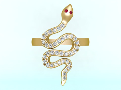 Snake ring - Diamond ring - Womens ring - N332 3D Print Model