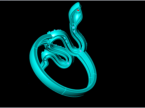 Snake ring - Diamond ring - Womens ring - N332 3D Print Model